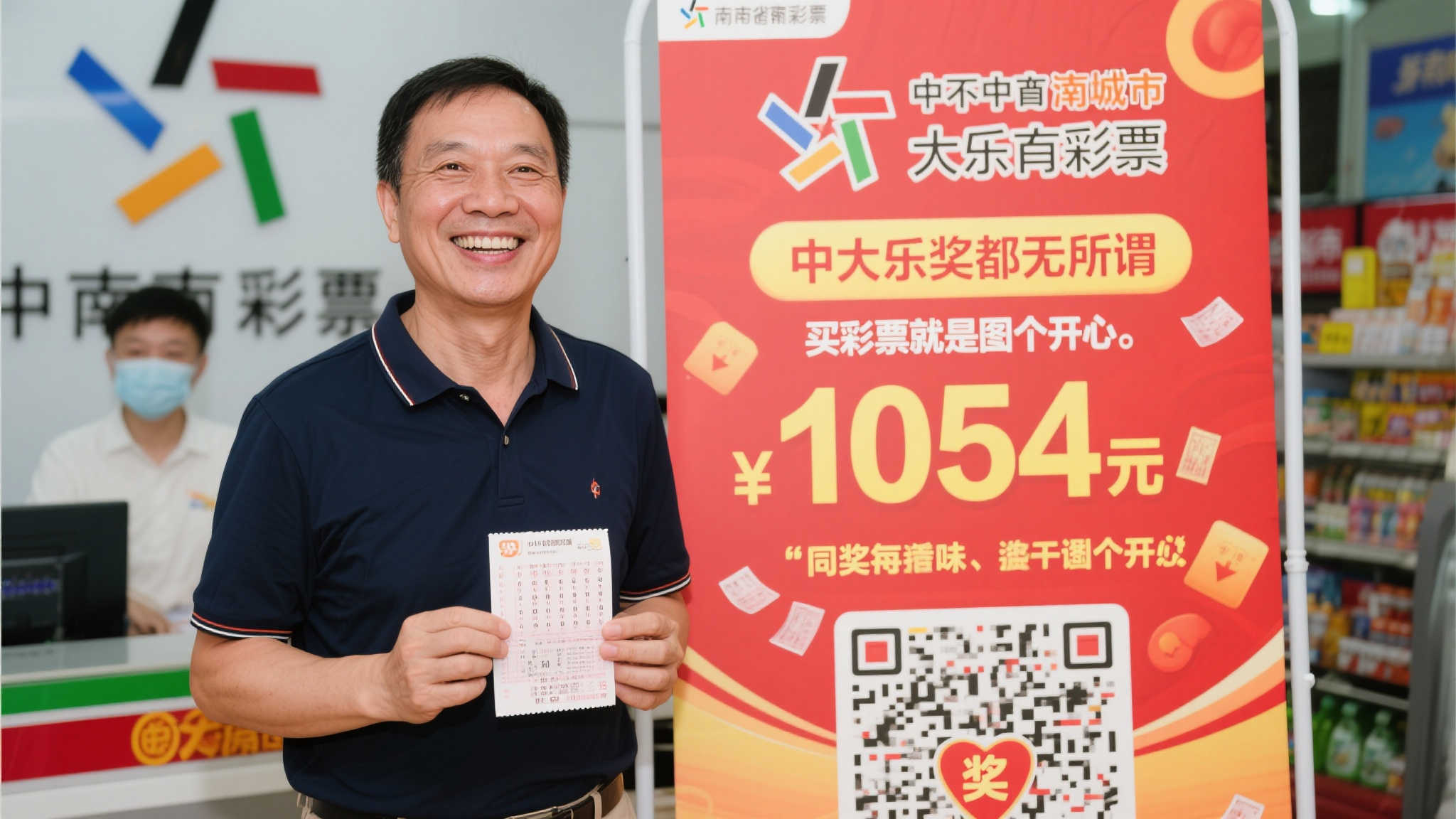 男子从容领取1054万大乐透奖金：购彩为生活增添趣味